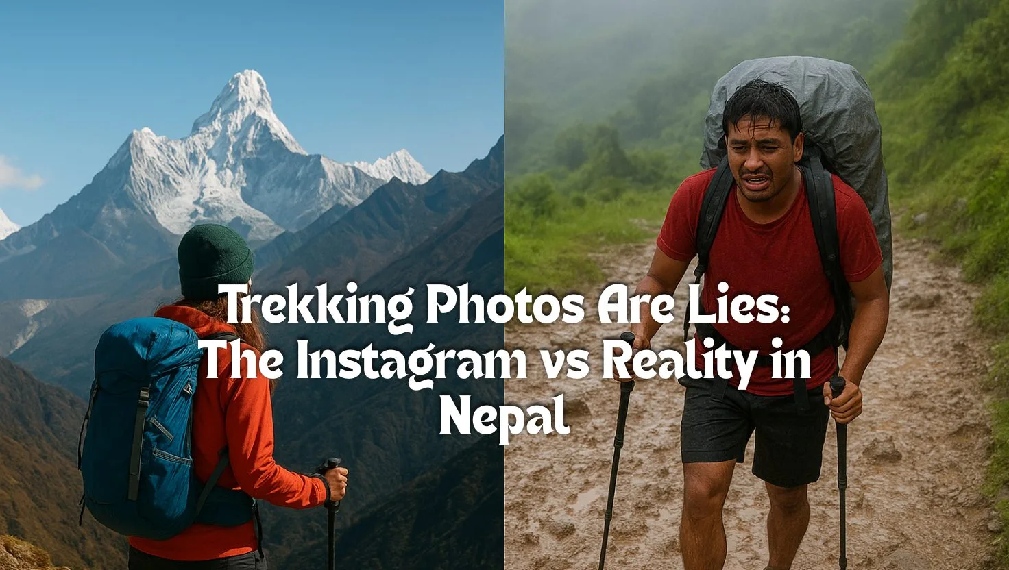 Trekking photos real vs Instagram